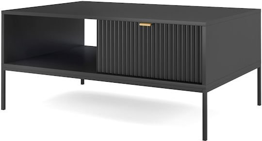 Central Rectangular Coffee Table Nova Wooden with Drawers Grey 104x68x46cm