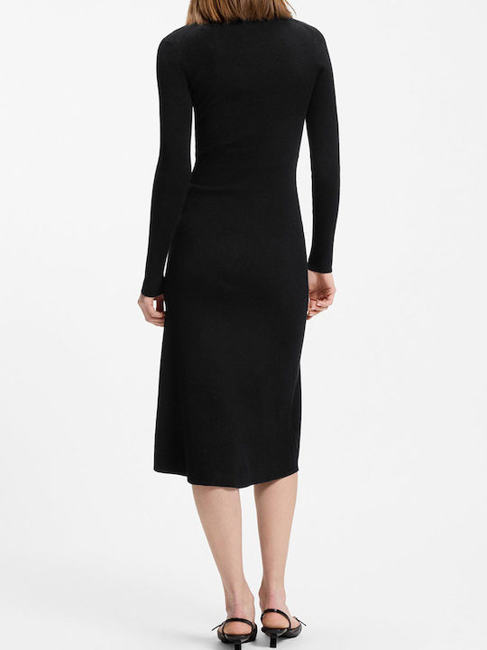 Hugo Midi Evening Dress Black
