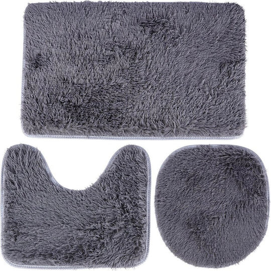 Vilde Set Bath Mats 569702 Grey 3 Pieces