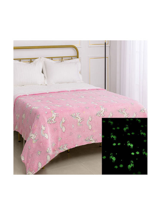 Silk Fashion Decke Unicorn Leuchtend Rosa 170x220cm