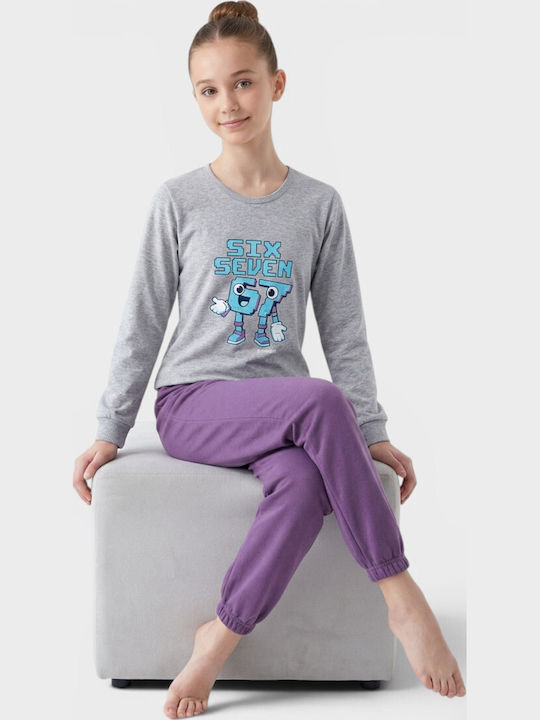 Nina Club Kids Winter Pyjamas Grey/Lilac