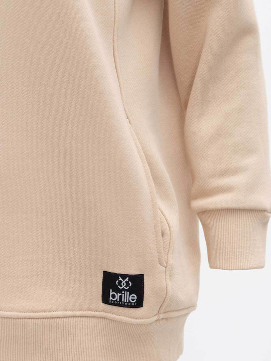 Damen Sweatshirt mit Kapuze Beige