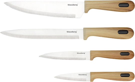 Klausberg Klausberg Rostfreier Stahl Kochgeschirr-Set Mit Ständer 8 Stück Braun