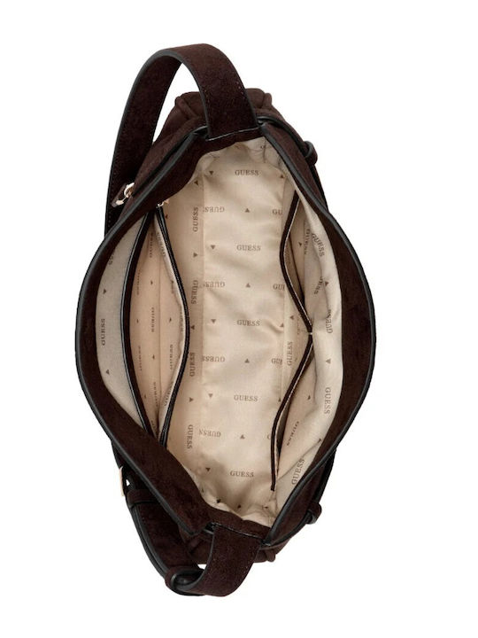 Ella Damen-Schultertasche aus Wildleder Espresso