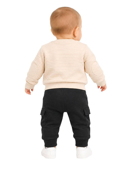 Babybol Set Prosoape Cu Pantaloni Ecru-Antracit 2 Bucăți