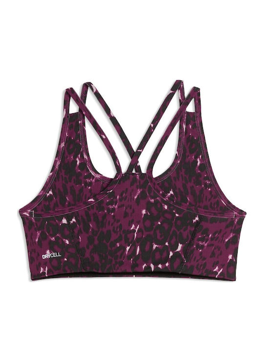 PUMA Tad Ess Aop Kids Training Bra Burgundy