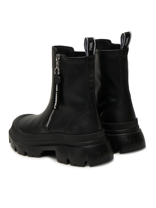 Trekka Leder Damen Stiefeletten Knöchel Schwarz