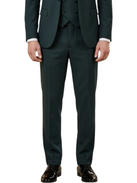 Men's Groom's Suit with Vest Green