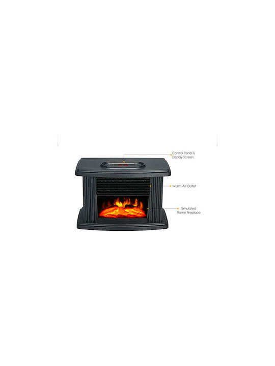 Επιτοίχιο Ηλεκτρικό Τζάκι 1000W 22x12cm Μαύρο