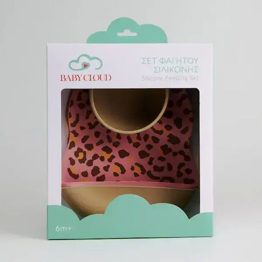Baby Cloud Tiger Silicone Feeding Set with Anti-Slip Base 4 Pieces