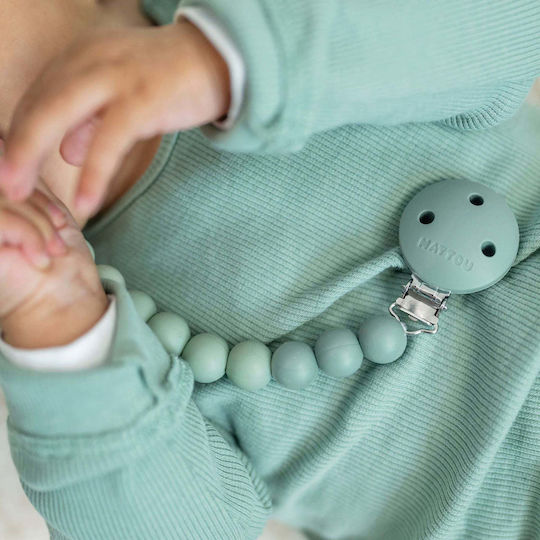 Nattou Pacifier Clip Green