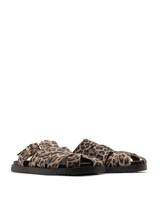 Suede Mules with High Heel in Brown Colour