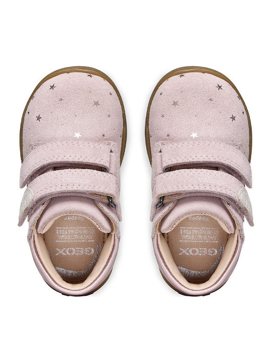 Macchia Leder Kinderstiefel mit Bügel- und Schleifenverschluss Rosa