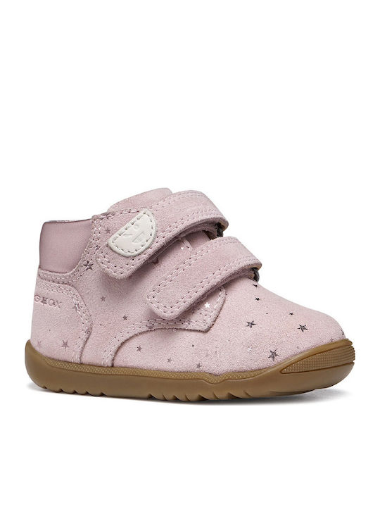 Macchia Leder Kinderstiefel mit Bügel- und Schleifenverschluss Rosa