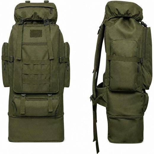 Military Backpack from Polyester Green 100lt