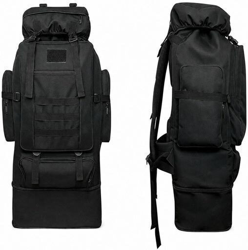 Military Backpack from Polyester Black 100lt