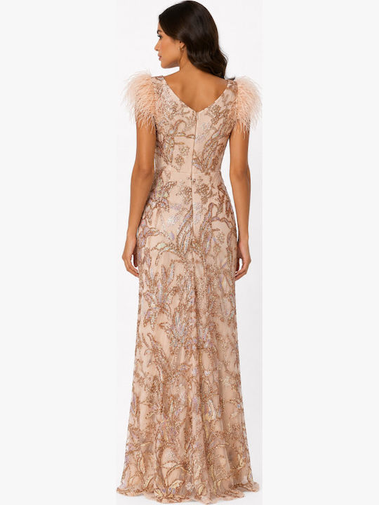 Sommer Maxi Damenkleid Rosa Nude