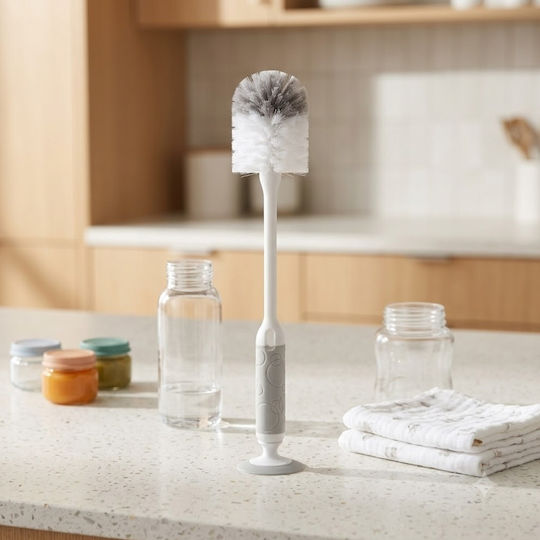 Ubbi Cleaning Brush for Baby Bottles Grey
