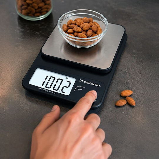 Wozinsky Ψηφιακή Ζυγαριά Κουζίνας με Κάδο έως 5kg Μαύρη