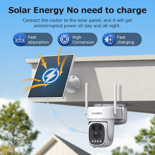 Sectec Sistem de Supraveghere 12 Camere Wireless IP 3MP cu Hub de Control