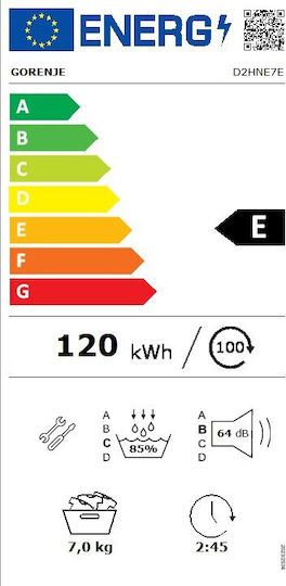 Gorenje D2HNE7E Wäschetrockner 7kg mit Wärmepumpe