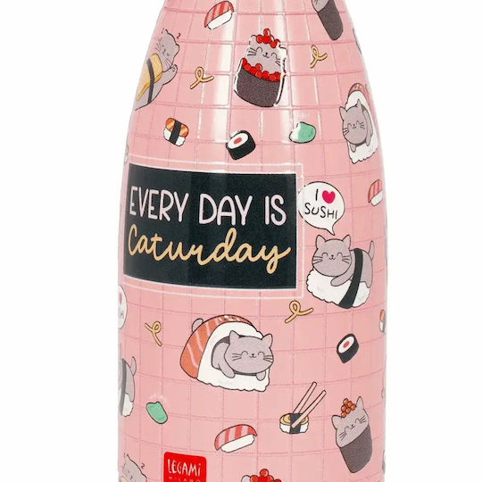 Legami Milano Sushi Cat Бутилка Термос Неръждаема стомана 300ml Розова