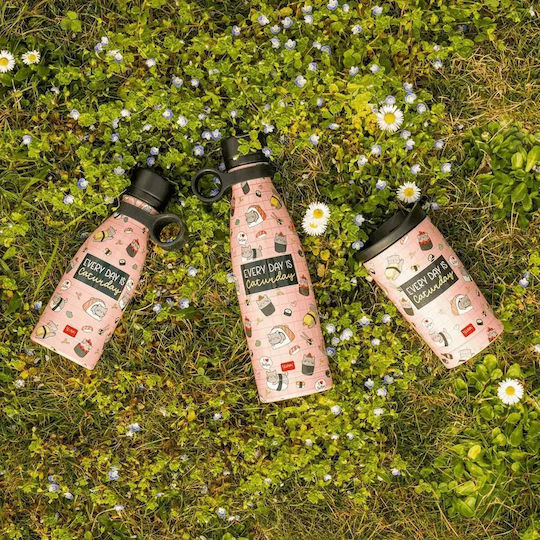 Legami Milano Sushi Cat Бутилка Термос Неръждаема стомана 300ml Розова