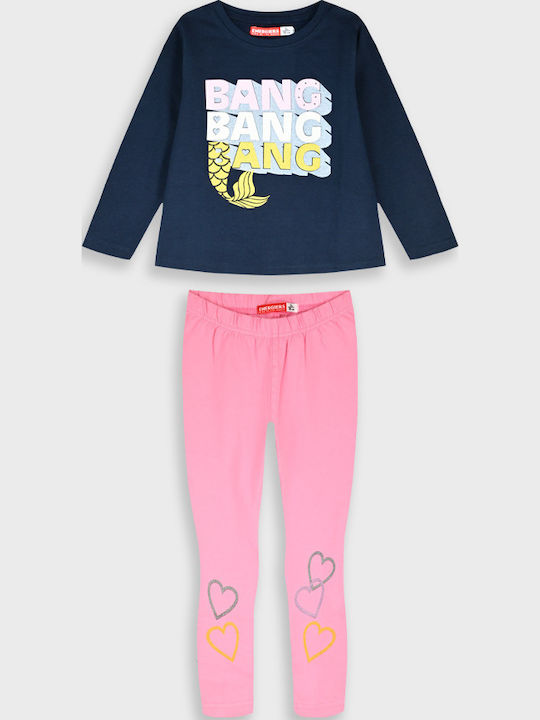 Kinderbekleidungsset mit Leggings Winter 2 Stück Marineblau