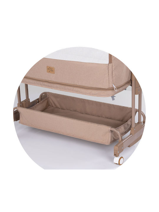 Chipolino Babywiege Laufstall Zen mit Matratze Seitliche Öffnung und Rädern