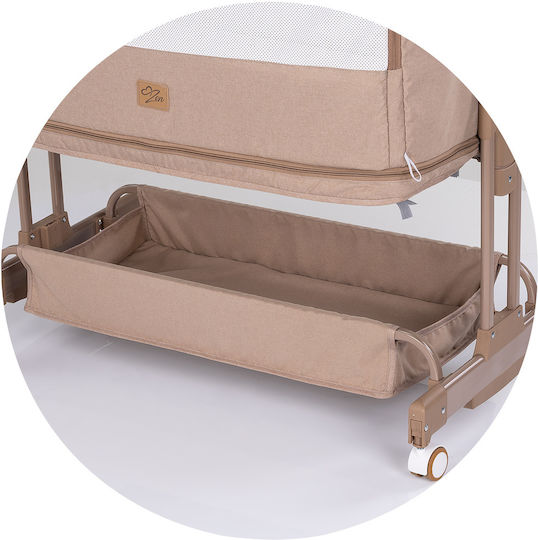 Chipolino Babywiege Laufstall Zen mit Matratze Seitliche Öffnung und Rädern