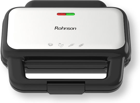 Rohnson Sandwich Maker for 2 Toasts 900W Black