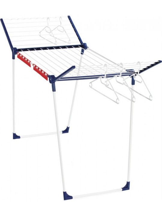 Leifheit Pegasus 200 Folding Floor Clothes Drying Rack with Wings Metallic with Wheels with Hanging Length 20m