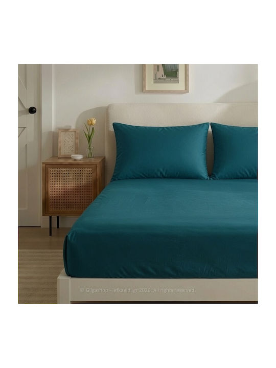 Casa Colori Bettlaken Semi-Doppel mit Gummiband 120x200+30cm. Navy