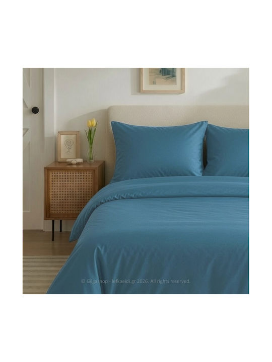 Casa Colori Pillowcase Set with Envelope Cover Petrol 50x70cm.