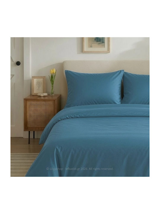 Casa Colori Пликове за завивки Двойна 100% памук 200x240 Петролно синя