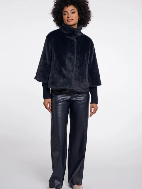 Short Women's Fur Dark Blue
