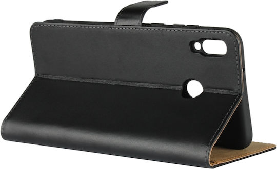 Klappbare Leder / Silikon Brieftasche Schwarz (Honor 8X)