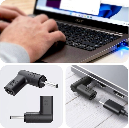 3MK USB-C Universeller Laptop-Ladegerät 65W 20V für Acer / Samsung / Asus / Universal ohne Netzkabel
