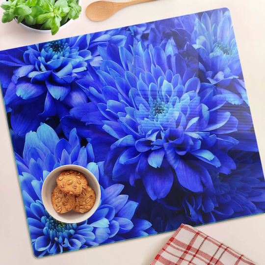 Tulup Tocătoare De Bucătărie Din Sticlă Albastră 60x52cm