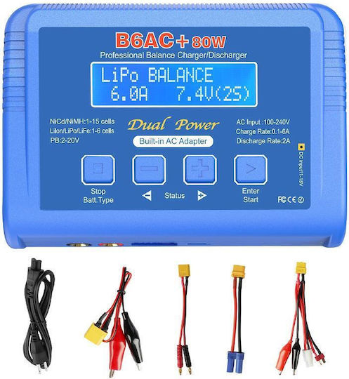 Charger Balancing Function B6ac+ 80w Built-in Ac Adapter Blue