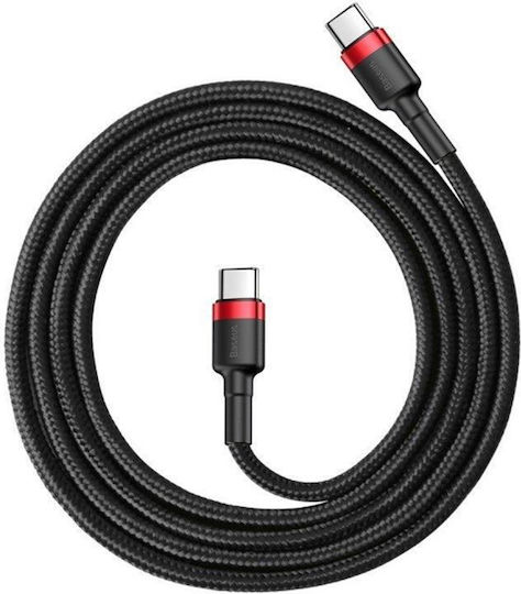 Baseus Cafule Braided USB 2.0 Cable USB-C male - USB-C 60W PD Μαύρο 2m CATKLF-H91