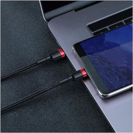 Baseus Cafule Braided USB 2.0 Cable USB-C male - USB-C 60W PD Μαύρο 2m CATKLF-H91