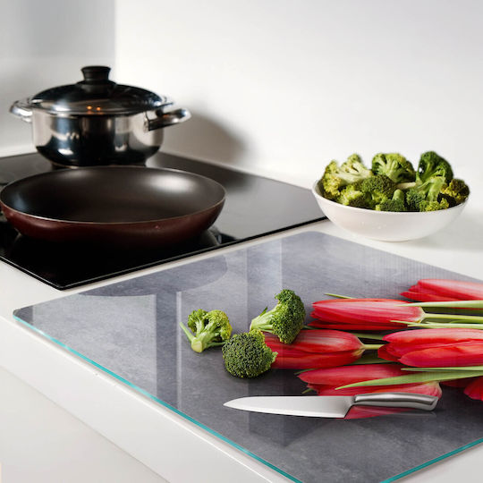 Tulup Glass Red Chopping Board 60x52cm
