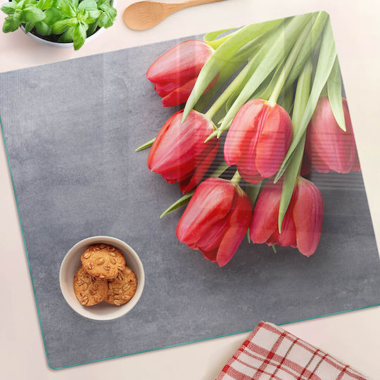 Tulup Glass Red Chopping Board 60x52cm