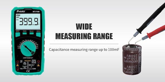 Proskit Digital Multimeter True RMS with Buzzer with AC / DC / Resistance / Capacitance / Temperature Measurement MT-1710N