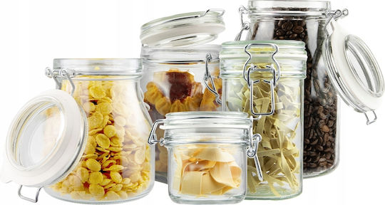 Bimberek Glas Gefäß mit Deckel 1100ml (5 Stück)