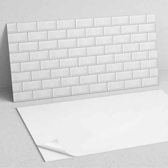 Vinyl Decoration Print Installation Without Tools Tiles Brick Pattern 6x60x30 cm