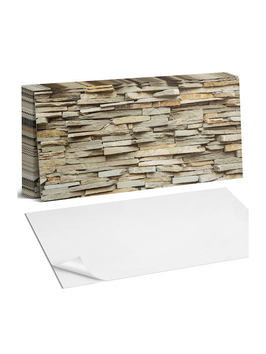 Vinyl Wall Tile Set Natural Stone Design 10x40x20 Cm