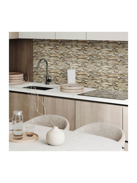 Vinyl Wall Tile Set Natural Stone Design 10x40x20 Cm