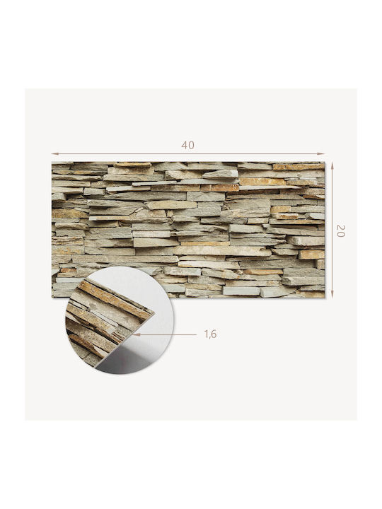 Vinyl Wall Tile Set Natural Stone Design 10x40x20 Cm